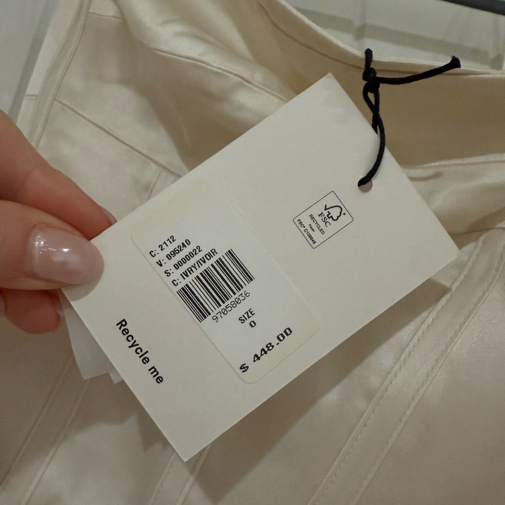 NWT Reformation Ariyah Corset Satin Maxi Dress in Ivory - Picture 5 of 7